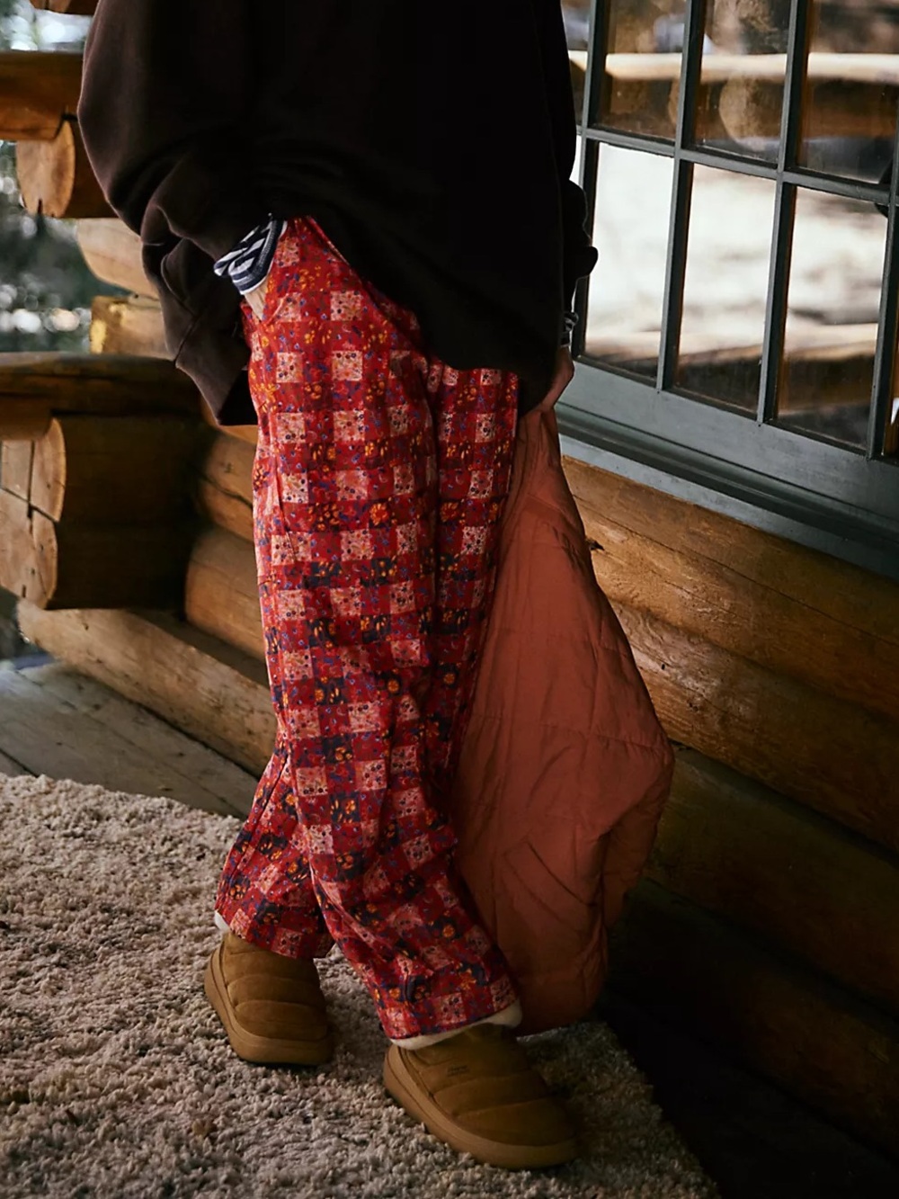 🌺 FP Movement Free People Meadow Red Printed Barrel Pants NWT Medium